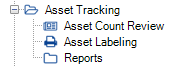 Asset Tracking Menu