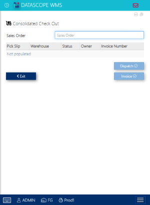 Consolidated checkout HTML screen